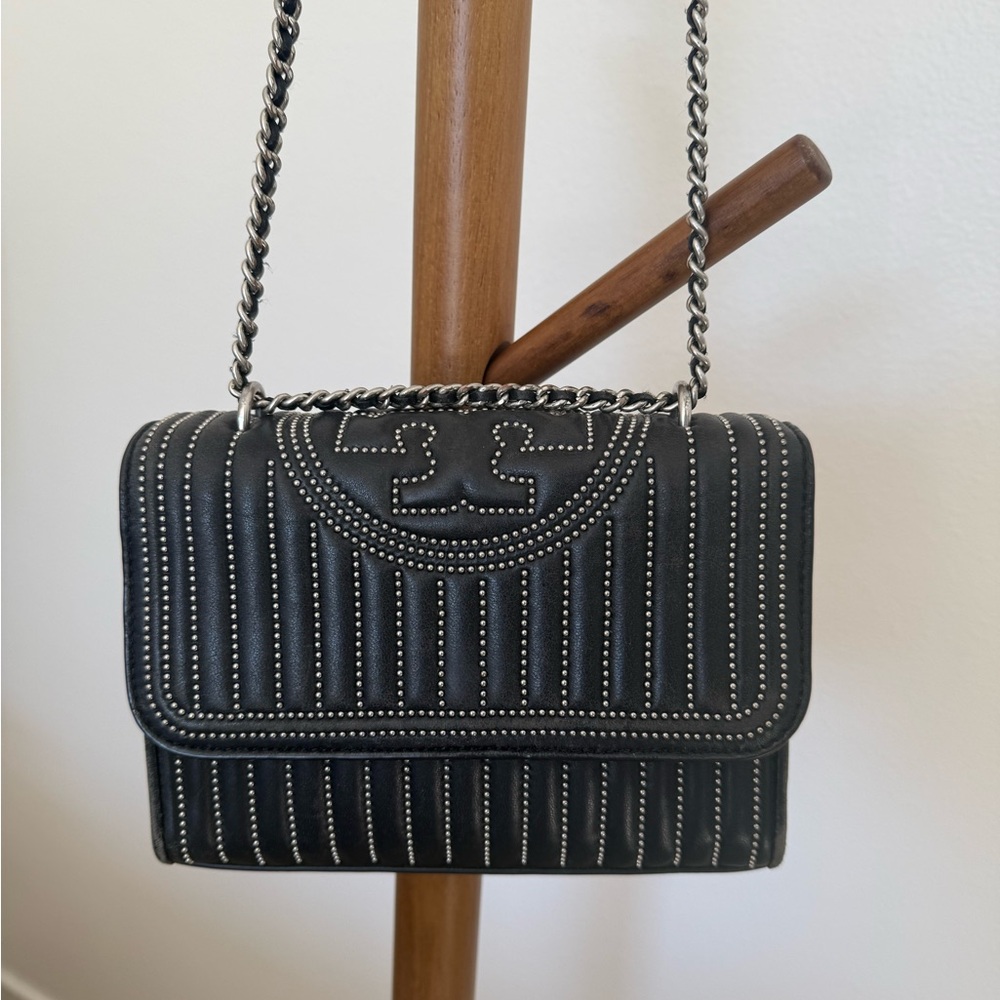 Tory Burch Black and Silver Crossbody Bag